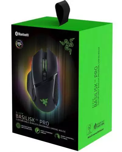 Геймърска мишка Razer Basilisk V3 Pro Ergonomic Wireless Gaming Mouse - RZ01-04620100-R3G1
