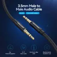Vention Аудио Кабел 3.5mm Audio Cable  M/M Cotton Braided 0.5m - BAWBD