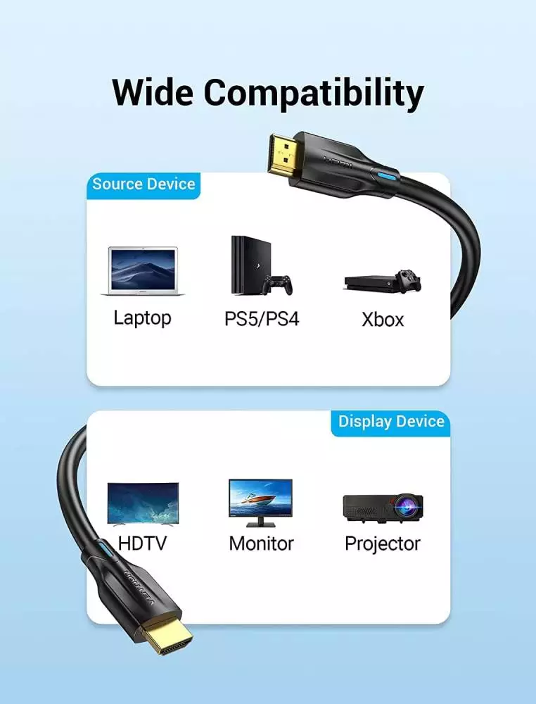 Vention Кабел HDMI v2.1 M / M 2m  - 8K Dolby Vision HDR - AANBH