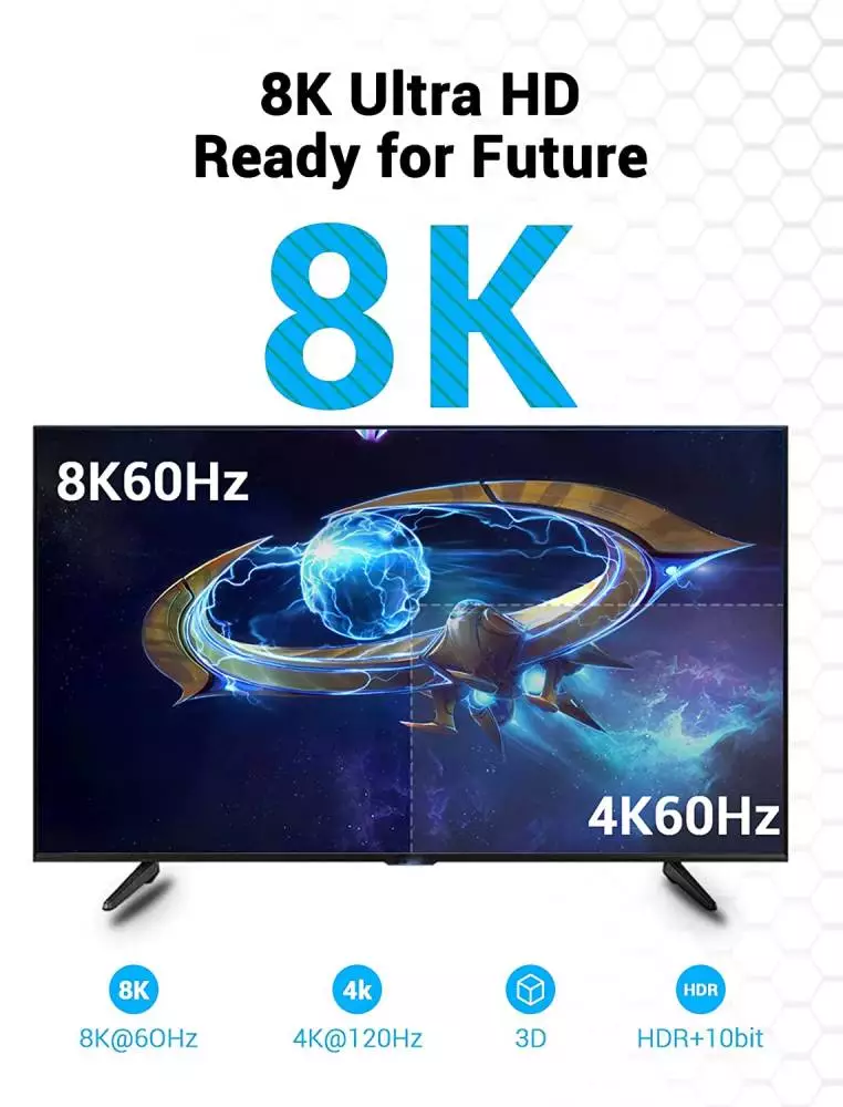 Vention Кабел HDMI v2.1 M / M 2m  - 8K Dolby Vision HDR - AANBH