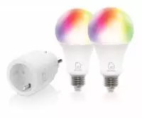 Смарт комплект DELTACO SH-KIT01, Контакт, 2 x LED крушки, Google Assistant, Alexa