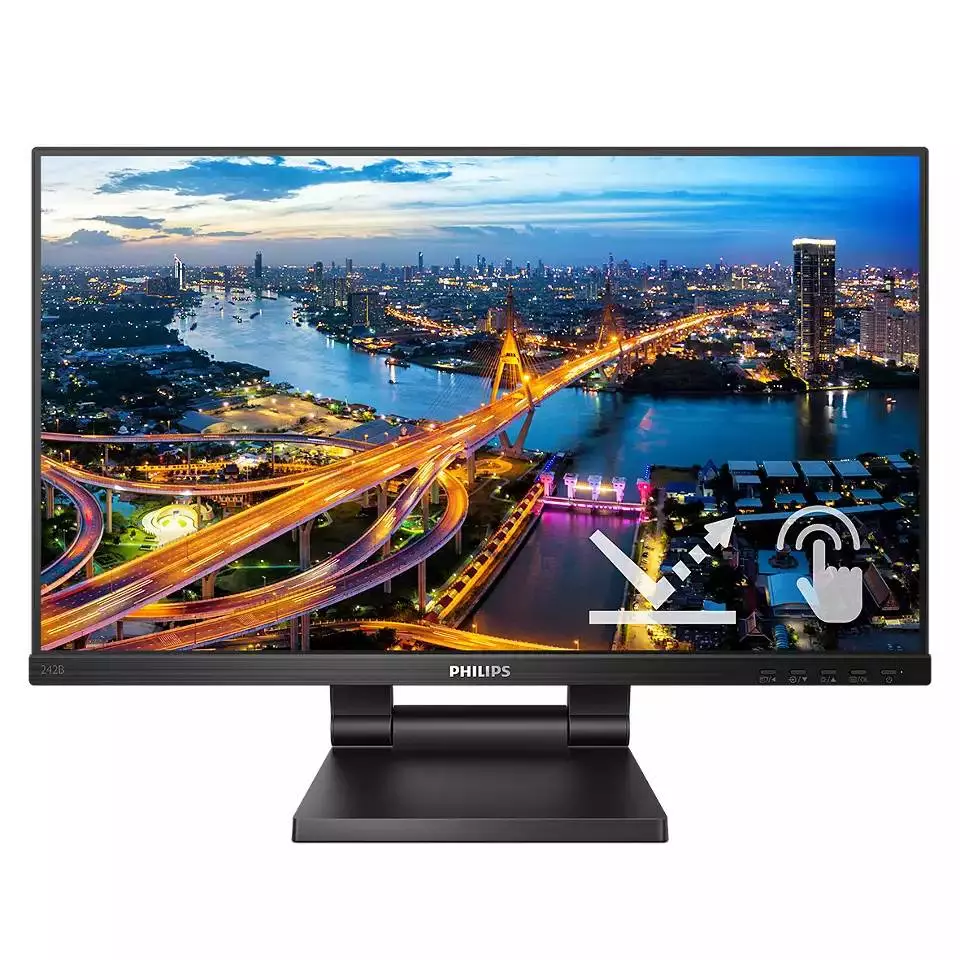 Монитор, Philips 242B1TC/00, 23.8" Touch, IPS, WLED, 1920x1080, 75Hz, 4ms GTG, FlickerFree, Low Blue Mode, 2Wx2, D-SUB, HDMI, DP, USB hub