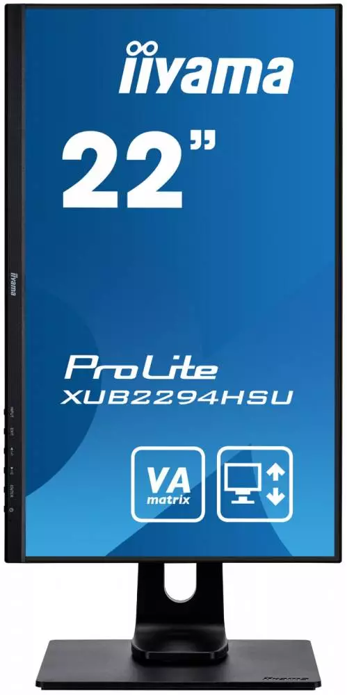 Монитор IIYAMA XUB2294HSU-B1, VA, 21.5", FHD 1920x1080, 60Hz, 4ms, VGA, HDMI, DP, USB