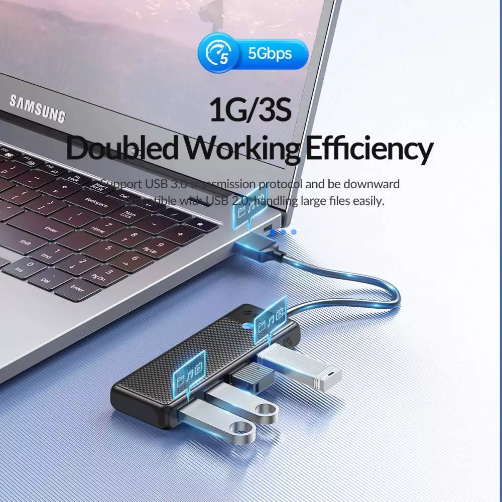 Orico хъб HUB USB3.0 4 port Black - PAPW4A-U3-015-BK