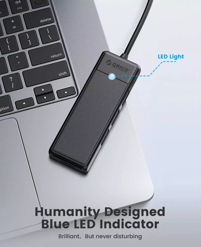 Orico хъб HUB USB3.1 Type-C - 3 x USB3.0, SD, TF - PAPW3AT-C3-015-BK