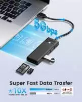 Orico хъб USB3.0 HUB - 3 x USB3.0, SD, TF - PAPW3AT-U3-015-BK
