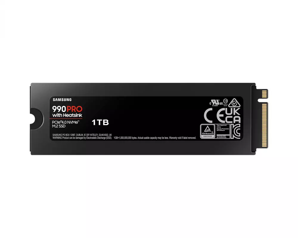 Диск SSD SAMSUNG 990 PRO с Heatsink 1TB M.2 Type 2280 NVMe PCIe Gen4x4 - MZ-V9P1T0CW