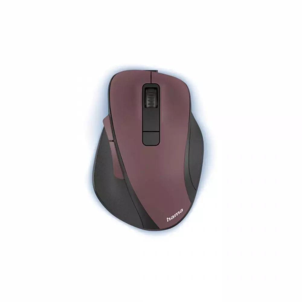 Безжична оптична мишка HAMA MW-500 Recharge , бордо, 6 бут.,800/1200/1600 dpi, безшумна