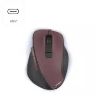 Безжична оптична мишка HAMA MW-500 Recharge , бордо, 6 бут.,800/1200/1600 dpi, безшумна