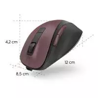 Безжична оптична мишка HAMA MW-500 Recharge , бордо, 6 бут.,800/1200/1600 dpi, безшумна