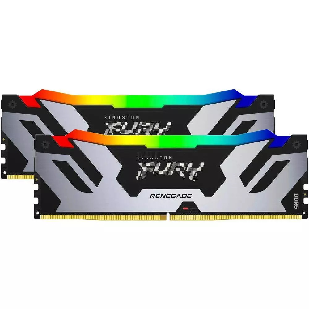 Памет Kingston FURY Renegade Black RGB 32GB (2x16GB) DDR5 6400MHz CL32 - KF564C32RSAK2-32