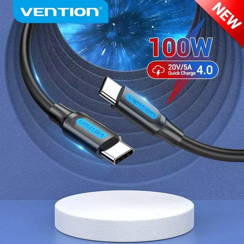 Vention Кабел USB 2.0 Type-C to Type-C - 2M Black 5A Fast Charge - COTBH