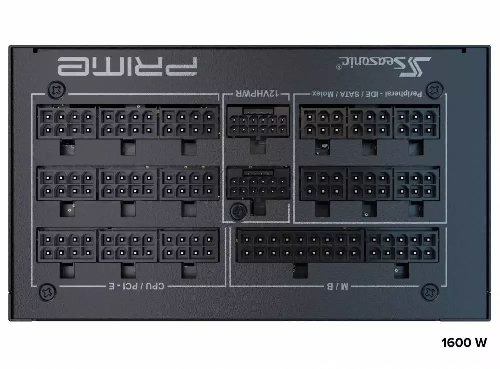 Захранване Seasonic PRIME PX-1600 PSU 1600W 80 Plus Platinum PCIe Gen 5 - SSR-1600PD2