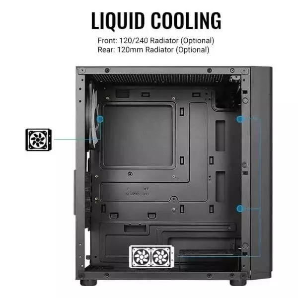 Кутия AeroCool Hexform-G-BK-v2 Case mATX 3 fans included
