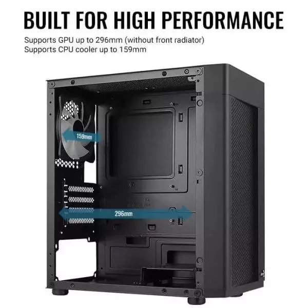 Кутия AeroCool Hexform-G-BK-v2 Case mATX 3 fans included