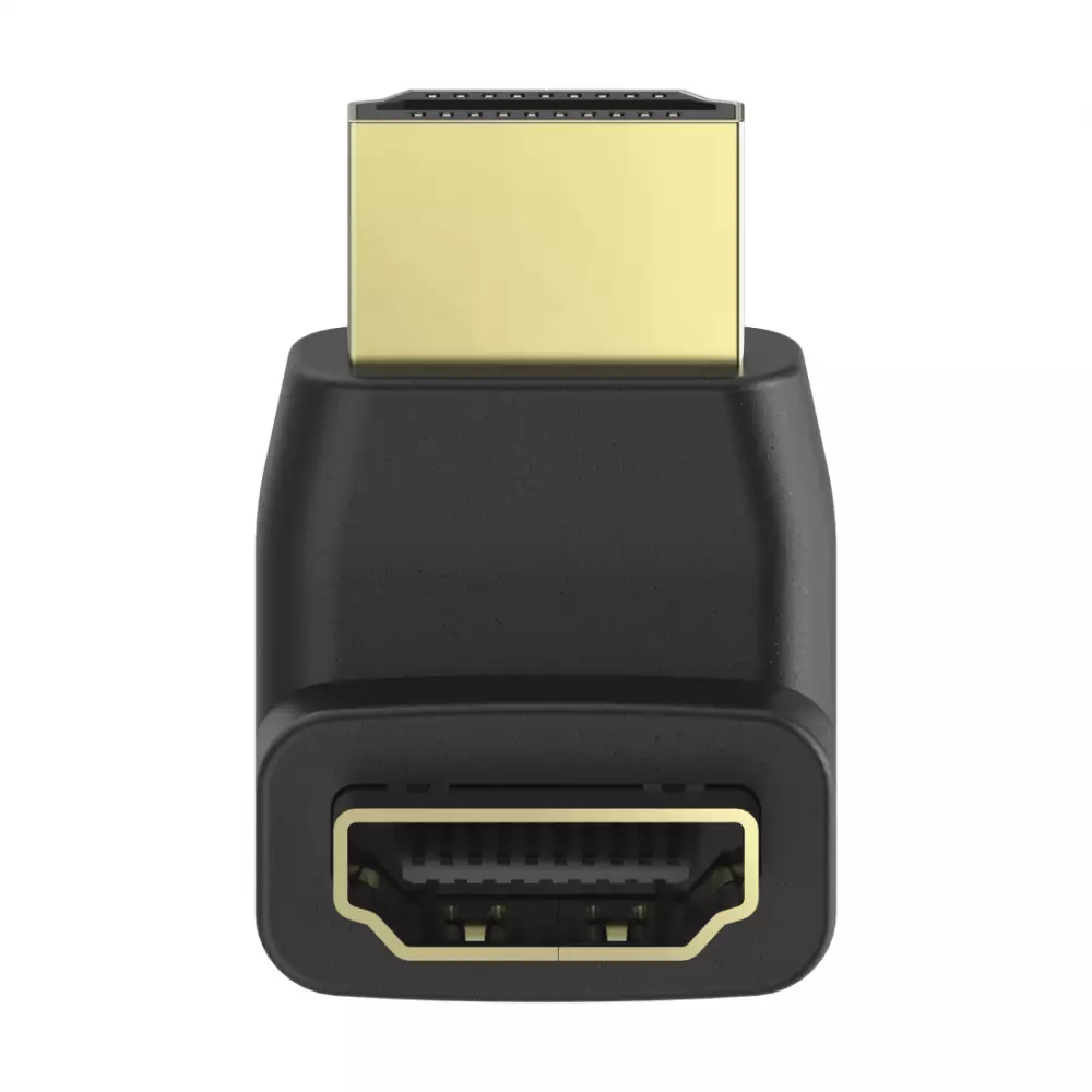 Адаптер HAMA 205164, HDMI мъжко - HDMI женско, на 90&deg;, Черен