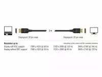 Кабел Delock  DisplayPort мъжко - DisplayPort мъжко, 2.0м, 8K 60 Hz, Черен