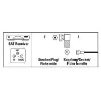 Адаптер HAMA, F конектор мъжко - F конектор женско, Извит на 90&deg;, 205226