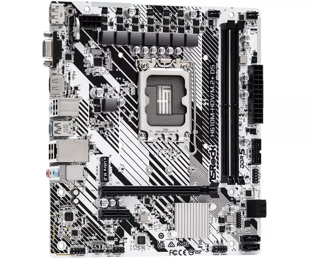 Дънна платка ASRock H610M-HDV/M.2 D5, LGA1700, DDR5, mATX