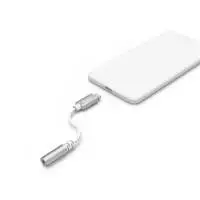 Адаптер HAMA, Lightning мъжко - 3.5 mm аудио жак, Бял