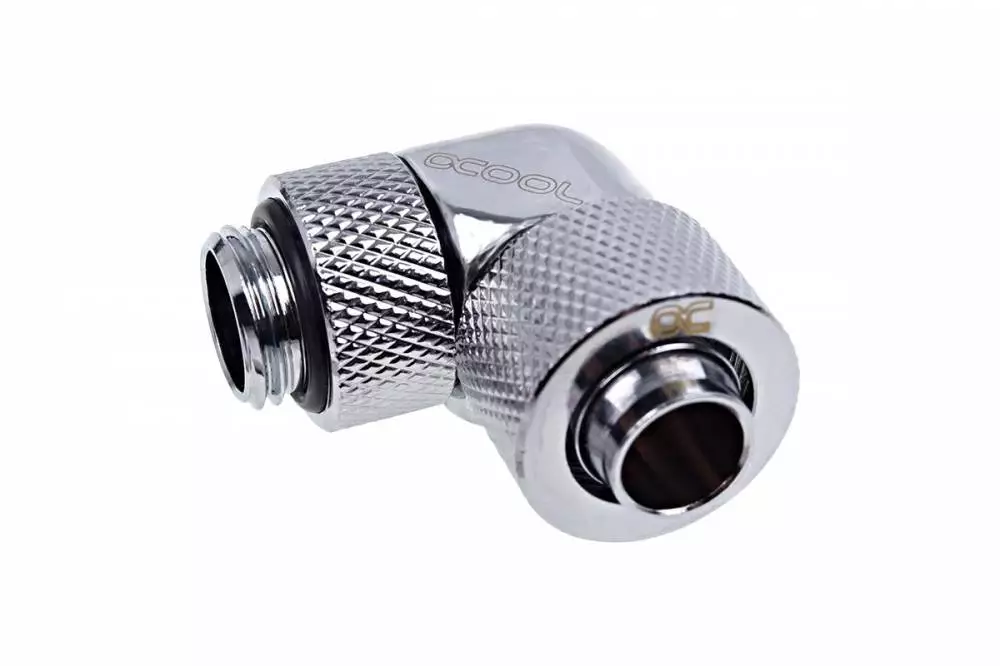 Фитинг Alphacool Eiszapfen, Удължител, 90&deg;, 13/10mm, G1/4, Сребрист