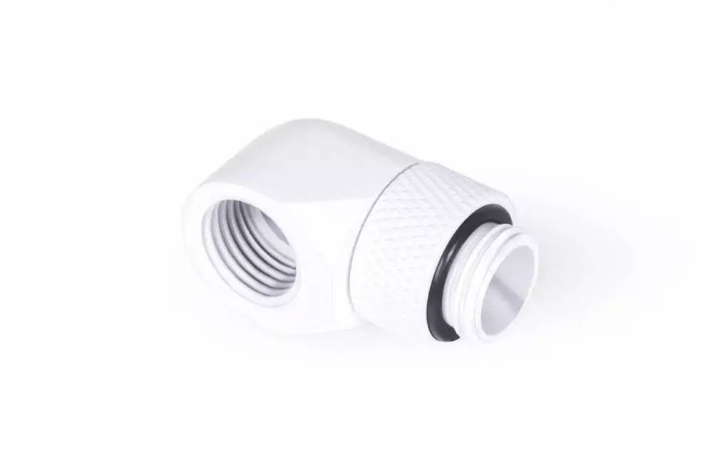 Фитинг Alphacool Eiszapfen G1/4 AG auf G1/4 IG White Въртящ се L-конектор 