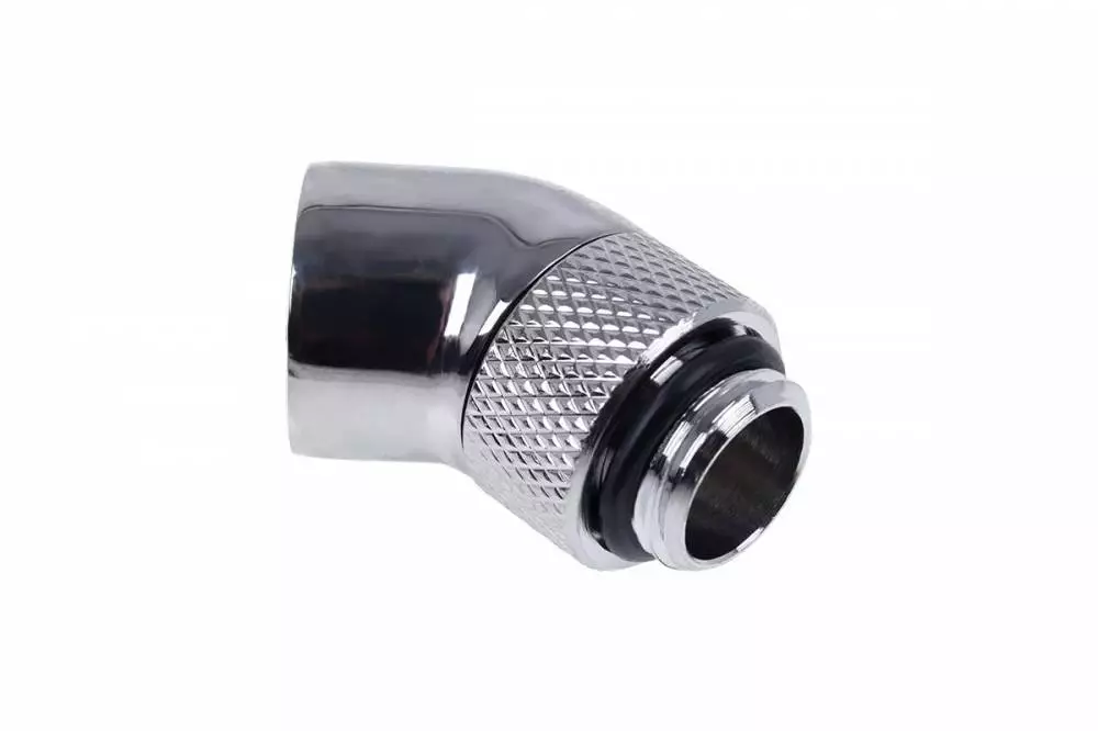 Фитинг Ъглов адаптер Alphacool Eiszapfen, 45&deg;, G1/4 външна към G1/4 вътрешна резба Nickel