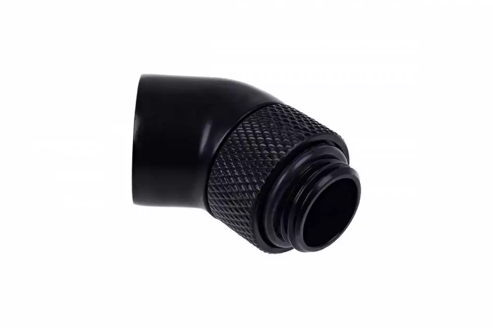 Фитинг Ъглов адаптер Alphacool Eiszapfen, 45&deg;, G1/4 външна към G1/4 вътрешна резба Black