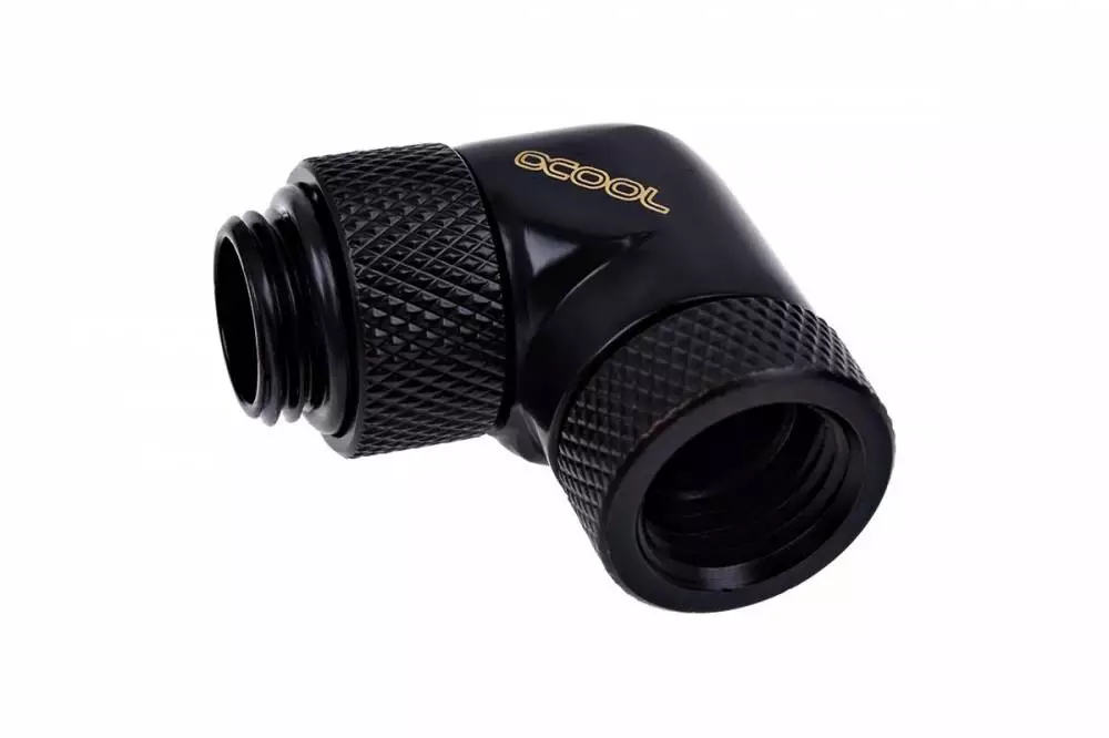 Фитинг Ъглов адаптер Alphacool Eiszapfen, 90&deg;, G1/4 външна към G1/4 вътрешна резба Black