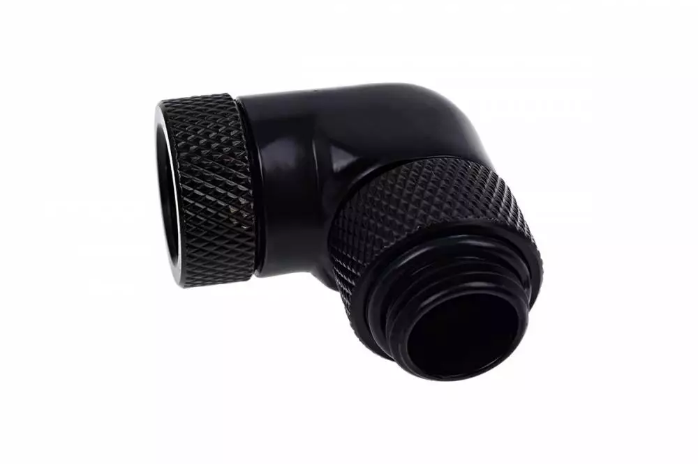 Фитинг Ъглов адаптер Alphacool Eiszapfen, 90&deg;, G1/4 външна към G1/4 вътрешна резба Black