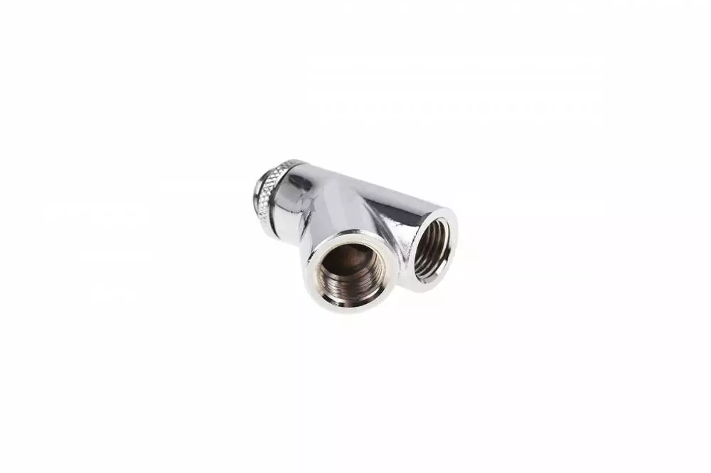 Фитинг Y-конектор Alphacool Eiszapfen, Въртящ се, 45&deg;, G1/4 външна към 2 x G1/4 вътрешна резба Nickel
