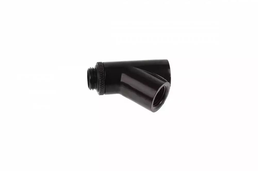 Фитинг Y-конектор Alphacool Eiszapfen, Въртящ се, 45&deg;, G1/4 външна към 2 x G1/4 вътрешна резба Black