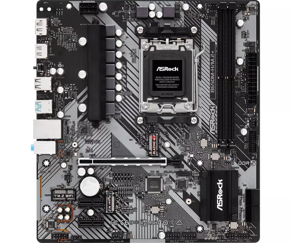 Дънна платка Asrock B650M-H/M.2+ AM5 DDR5