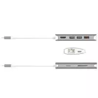 8-портов хъб j5create Mini Dock JCD383, USB, HDMI, Ethernet, SD, microSD