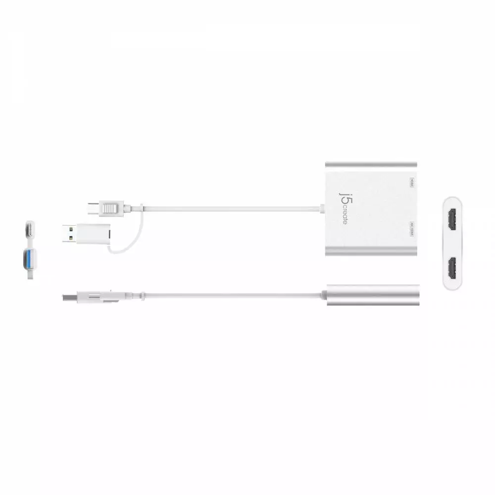 Адаптер j5create JCA365, За 2 монитора, USB-C - 2 x HDMI