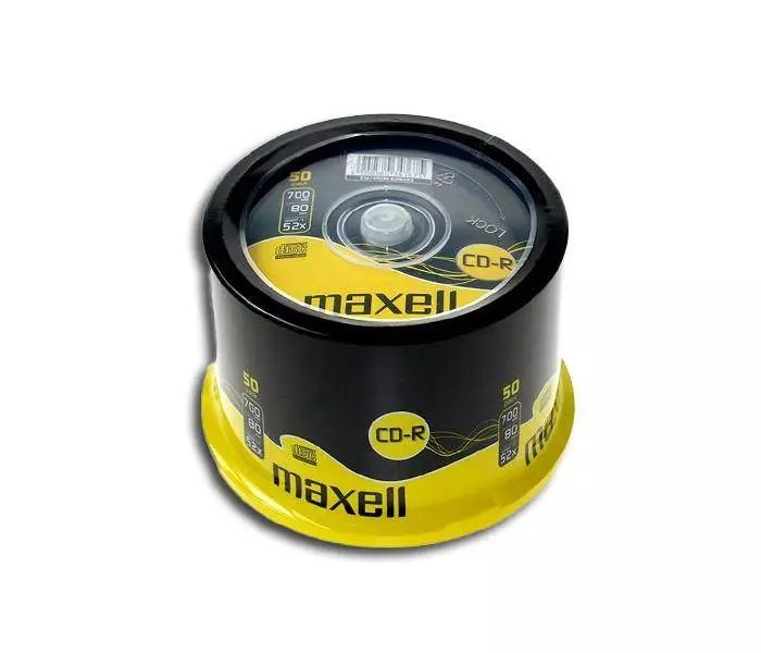 CD-R80 MAXELL cake box wrapped, 700MB, 52x, 50 бр