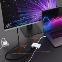 Мрежови адаптер j5create JCA351, Gigabit, 4K HDMI
