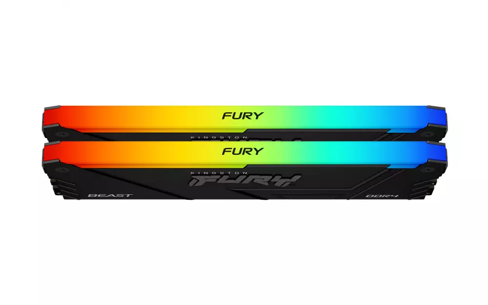 Памет Kingston FURY Beast Black RGB 16GB (2x8GB) DDR4 3200MHz CL16 - KF432C16BB2AK2/16