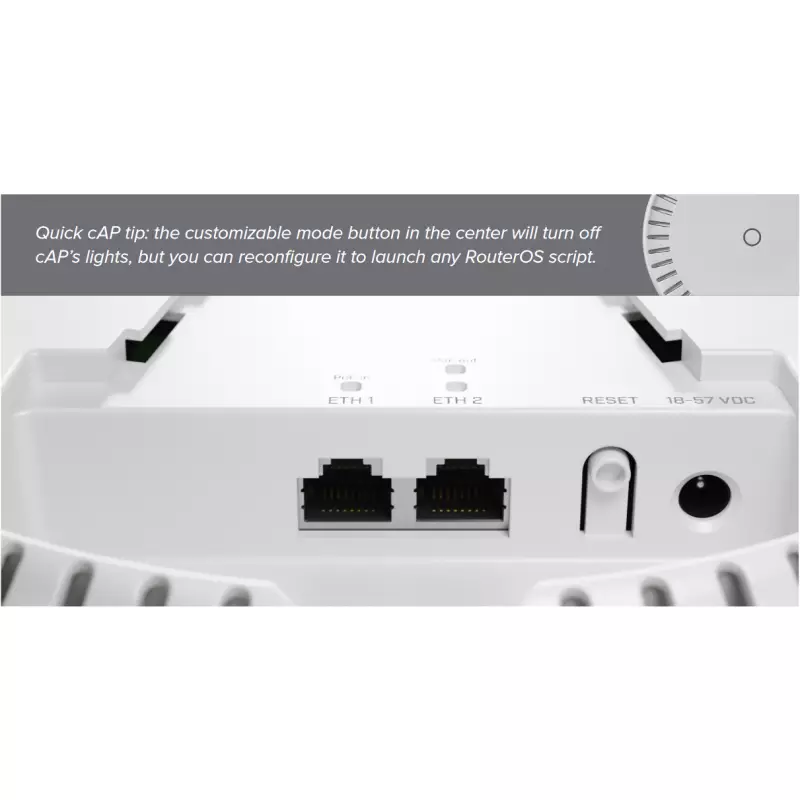 Безжичен Access Point MikroTik cAP AX cAPGi-5HaxD2HaxD, 2.4/5 GHz, PoE in, PoE оut