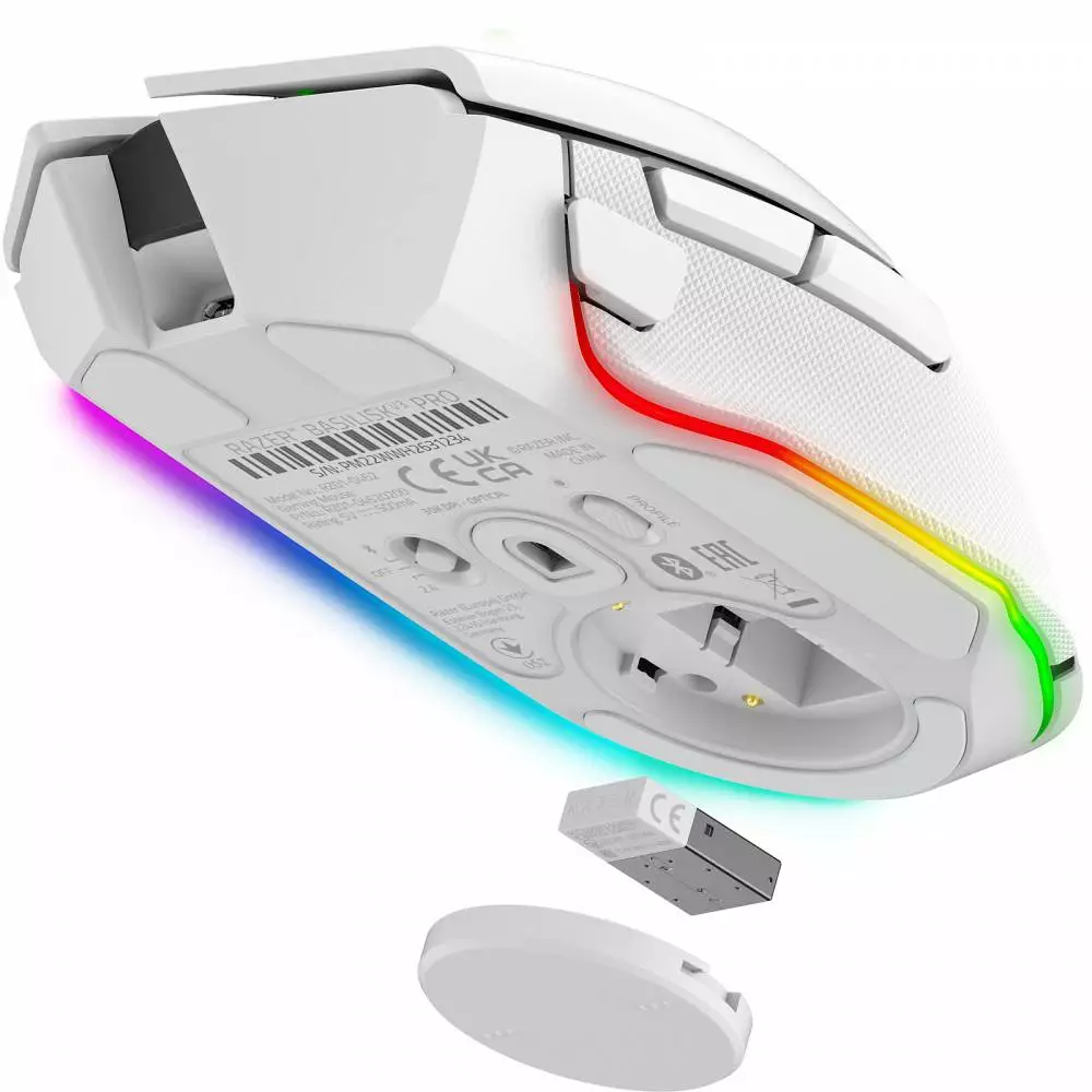 Геймърска мишка Razer Basilisk V3 Pro White Wireless Gaming Mouse - RZ01-04620200-R3G1