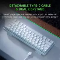 Геймърска клавиатура Razer Huntsman Mini White, Linear Optical Switch, 60% Gaming Keyboard - RZ03-03390400-R3M1