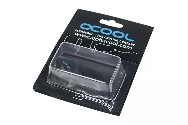 L-конектор Alphacool HF, Вътрешна резба G1/4 - G1/4, 90&deg;, Черен мат