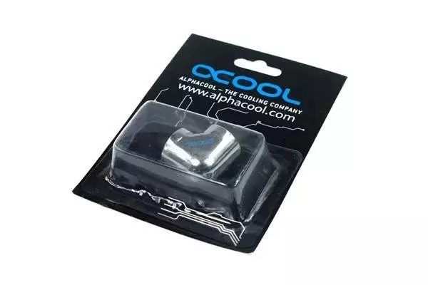 L-конектор Alphacool HF, Вътрешна резба G1/4 - G1/4, 90&deg;, Хром