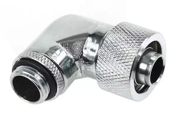 Компресионен фитинг Alphacool, 16/10 - G1/4, 90&deg;, Въртящ се, Хром