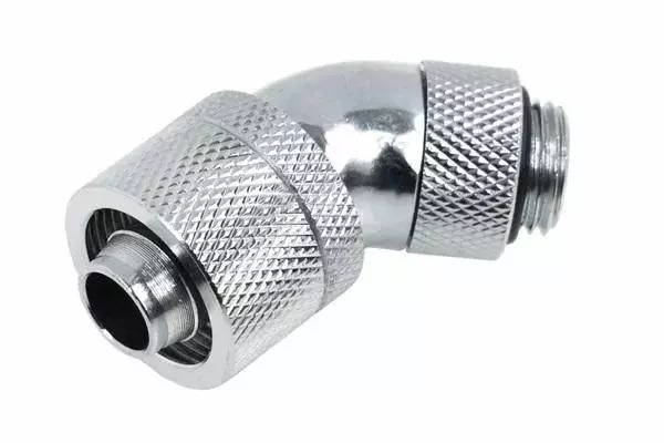 Компресионен фитинг Alphacool, 16/10 - G1/4, 45&deg;, Въртящ се, Хром