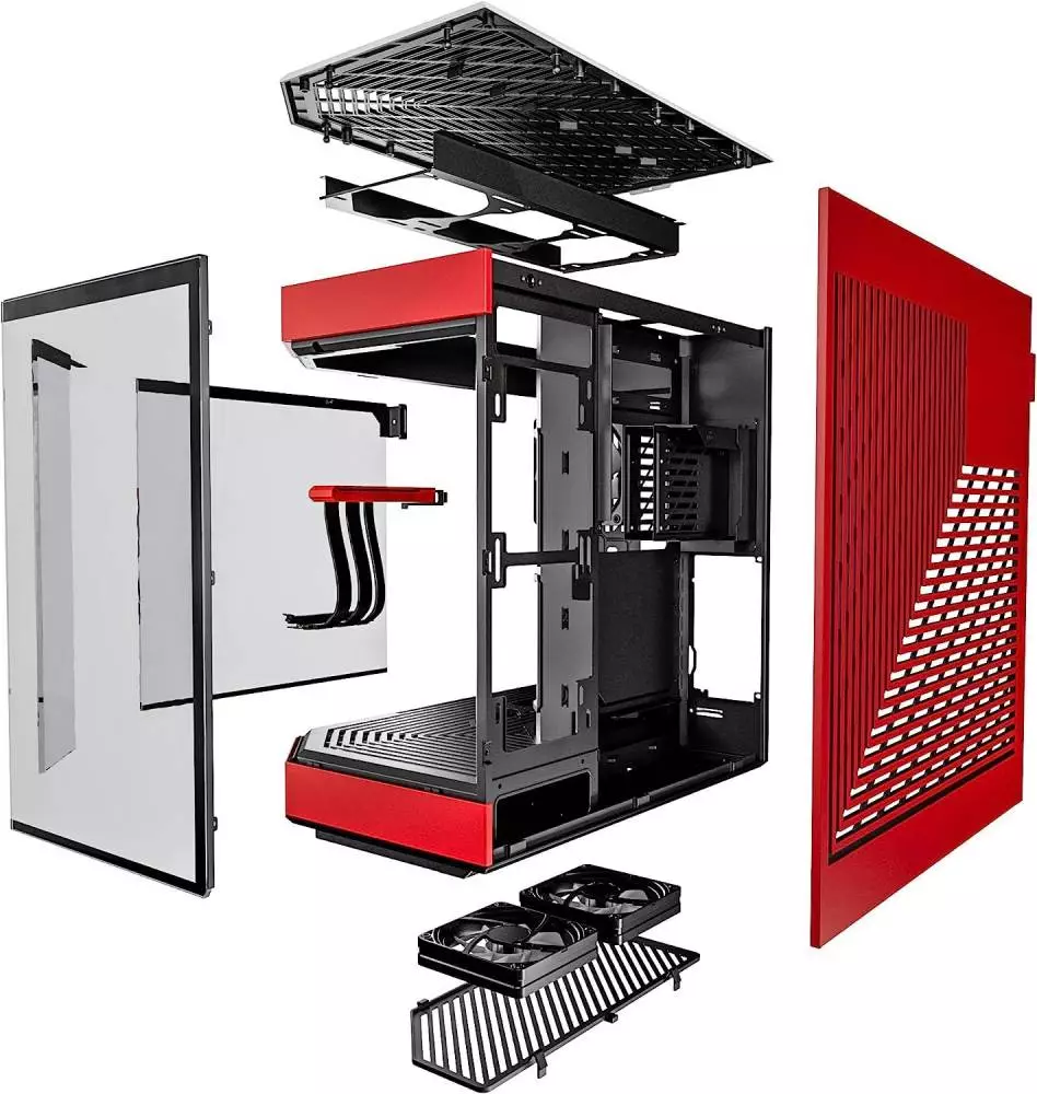 Кутия HYTE Y60 Tempered Glass Mid-Tower Black/Red
