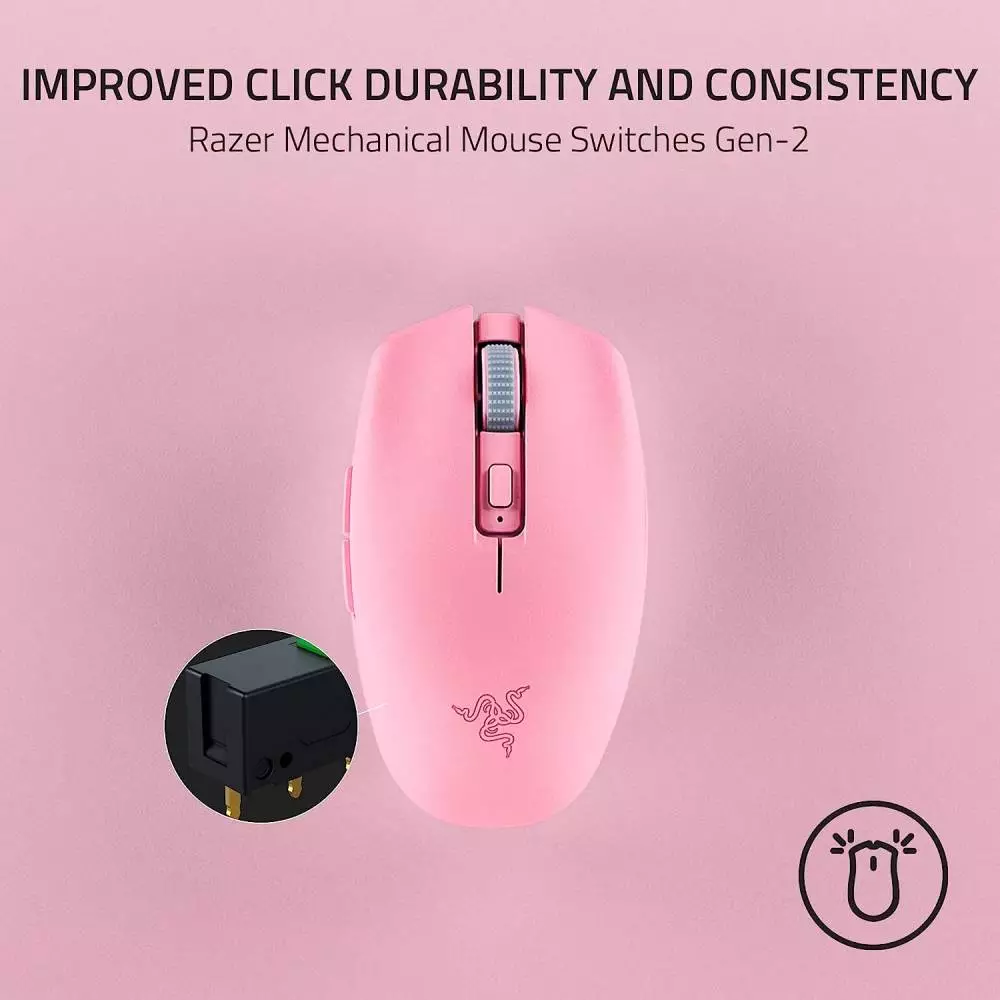 Геймърска мишка Razer Orochi V2 Pink Wireless - RZ01-03731200-R3G1