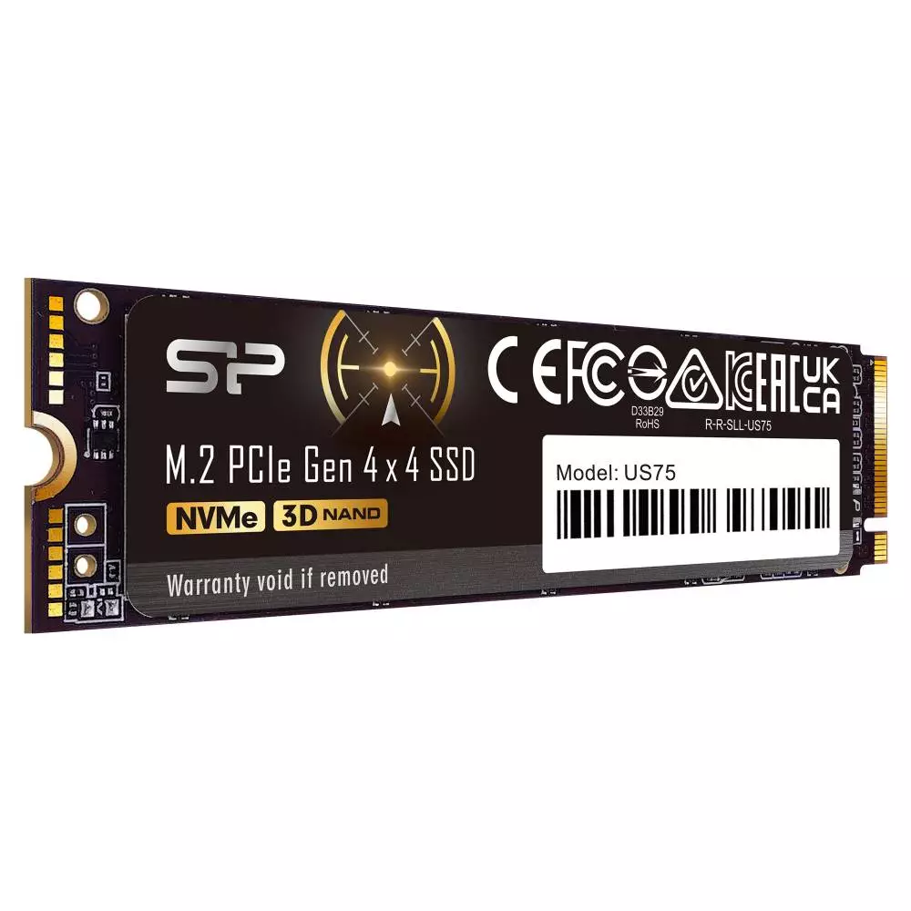 Диск SSD Silicon Power US75 2TB M.2 2280 NVMe PCIe Gen 4x4 - SP02KGBP44US7505