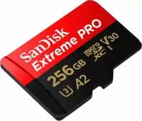 Карта памет SanDisk Extreme PRO microSDXC 256GB + SD Adapter A2 C10 V30 UHS-I U3 