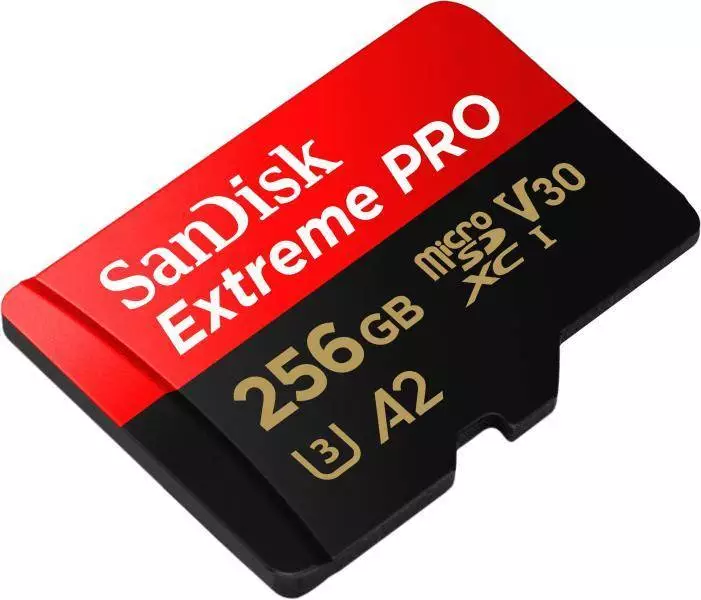 Карта памет SanDisk Extreme PRO microSDXC 256GB + SD Adapter A2 C10 V30 UHS-I U3 